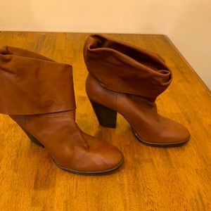 Vince Camuto brown leather healed boots
